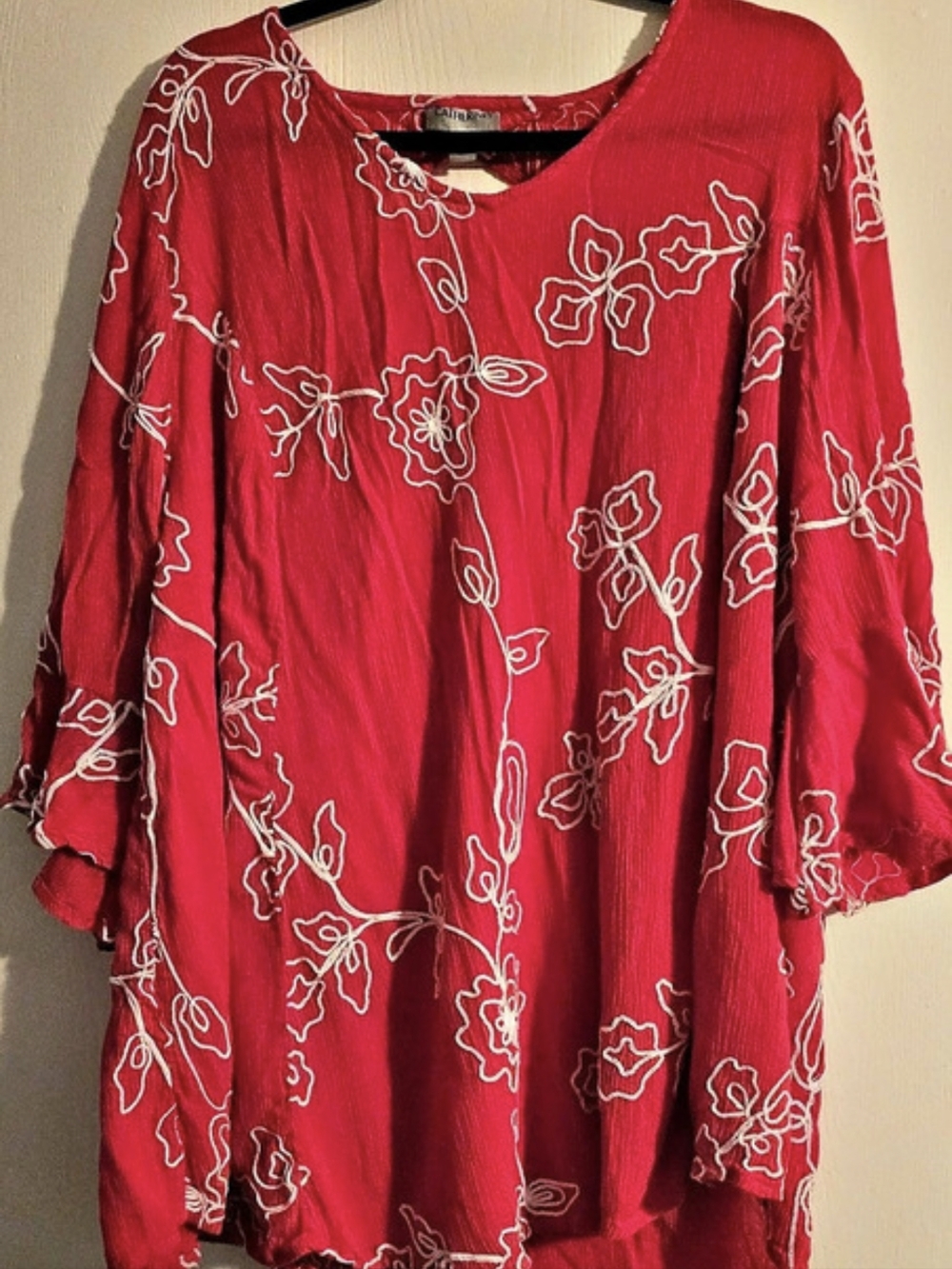Catherines Floral Keyhole Tunic in Pink Size 2X